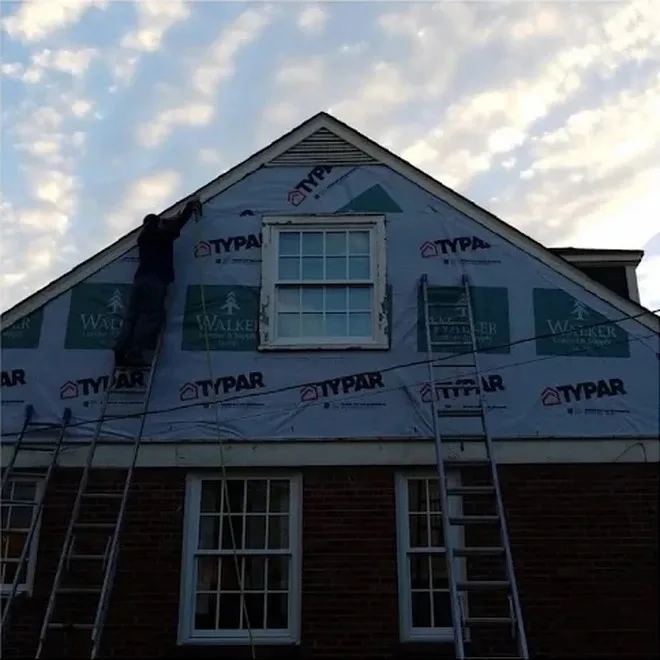 Cedar shake siding repainted on a Middle Tennessee home