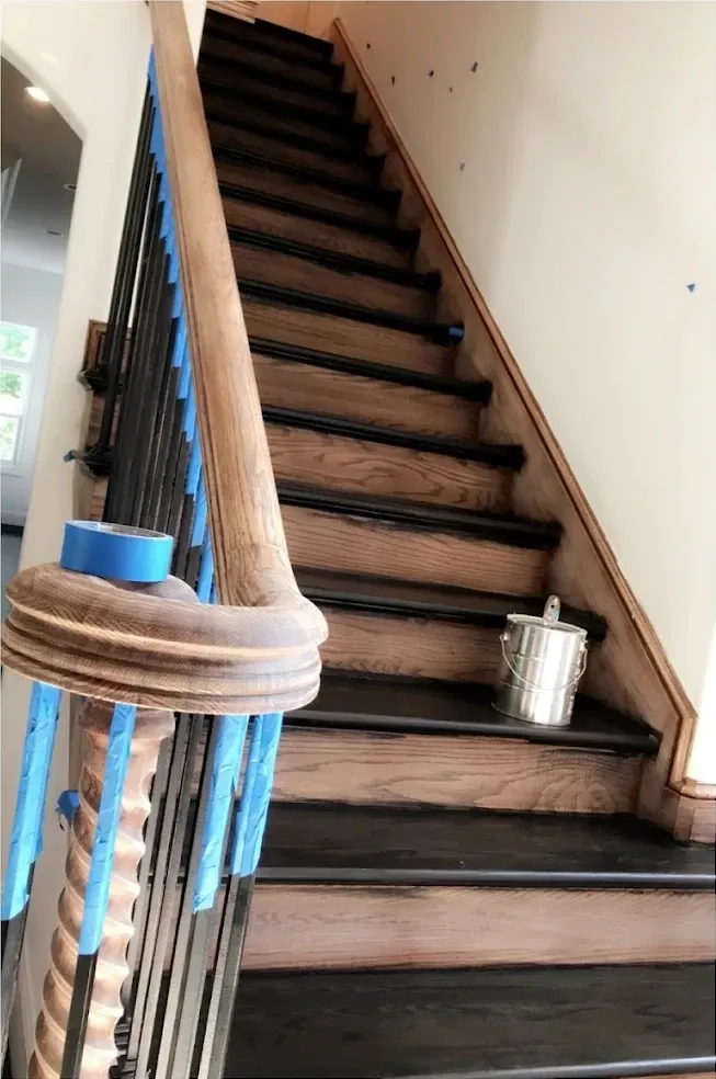 Interior masked and taped before painting in Nashville TN